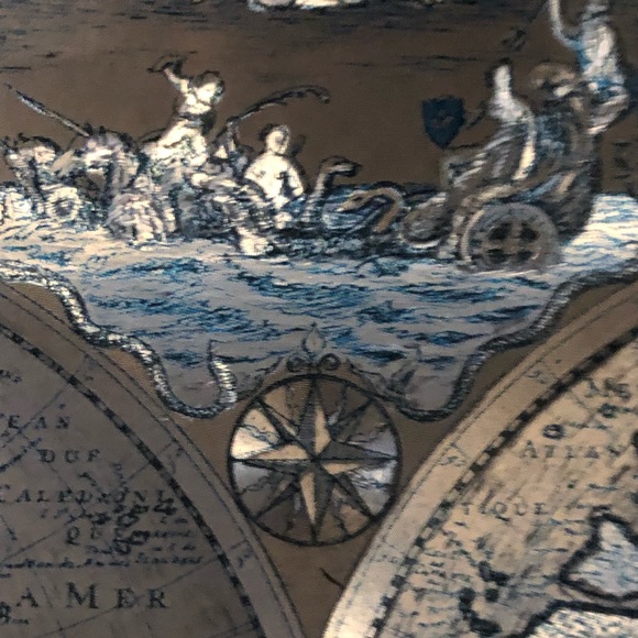 Nova Totivs Terrarvm Orbis Geographica World Map Foil Framed 14.5x12.5" - Picture 5 of 10